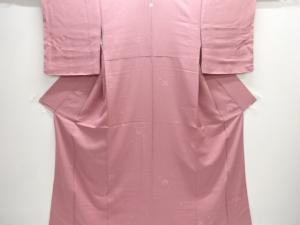 未使用品　花に枝の実模様刺繍一ツ紋色無地着物